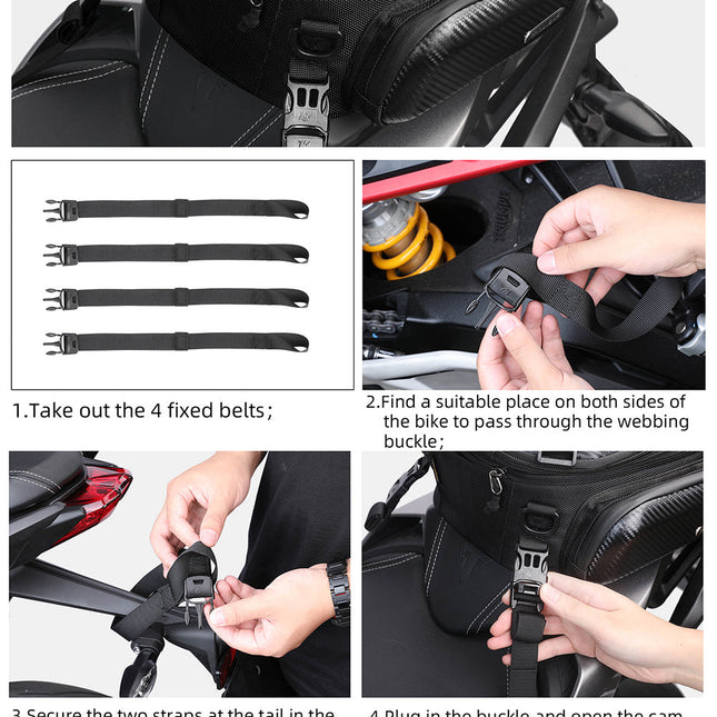 12-18l Motorcycle hard shell tail bag