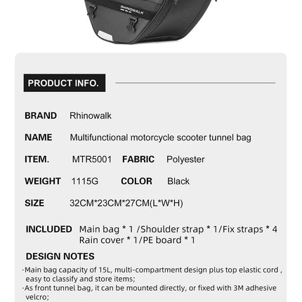 15 litr Tunnel bag for Scooter