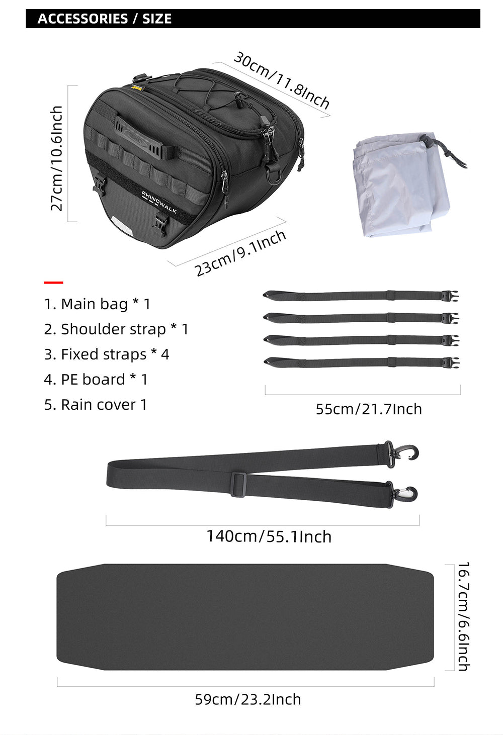 15 litr Tunnel bag for Scooter
