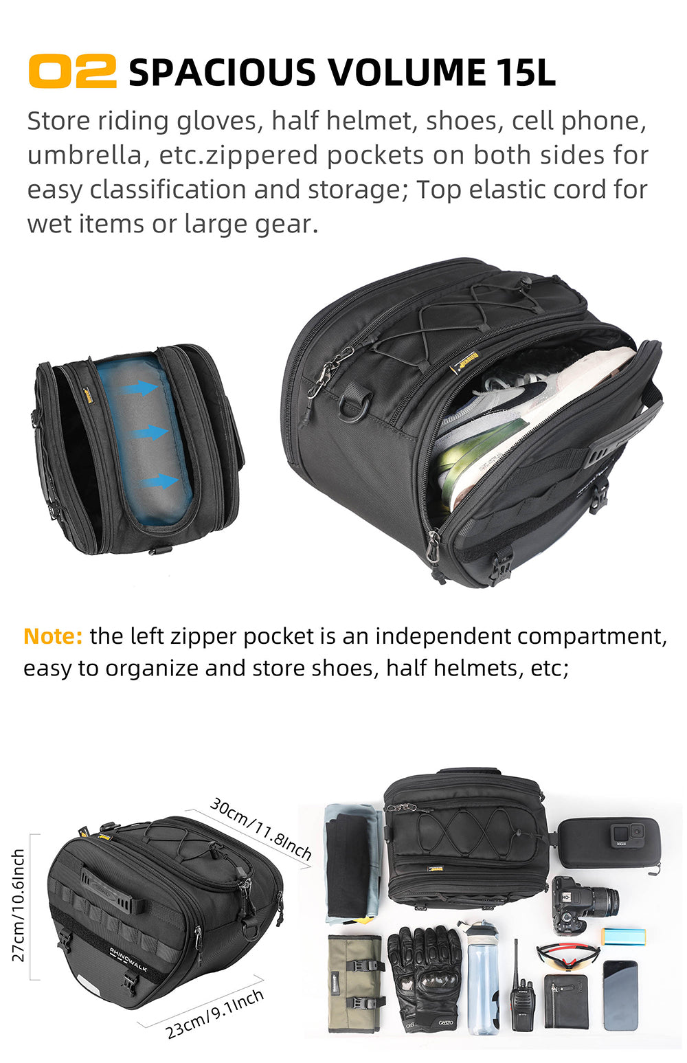 Tunnel Light  Maleta Impermeable para Moto tipo Scooter – Masterbag Latam