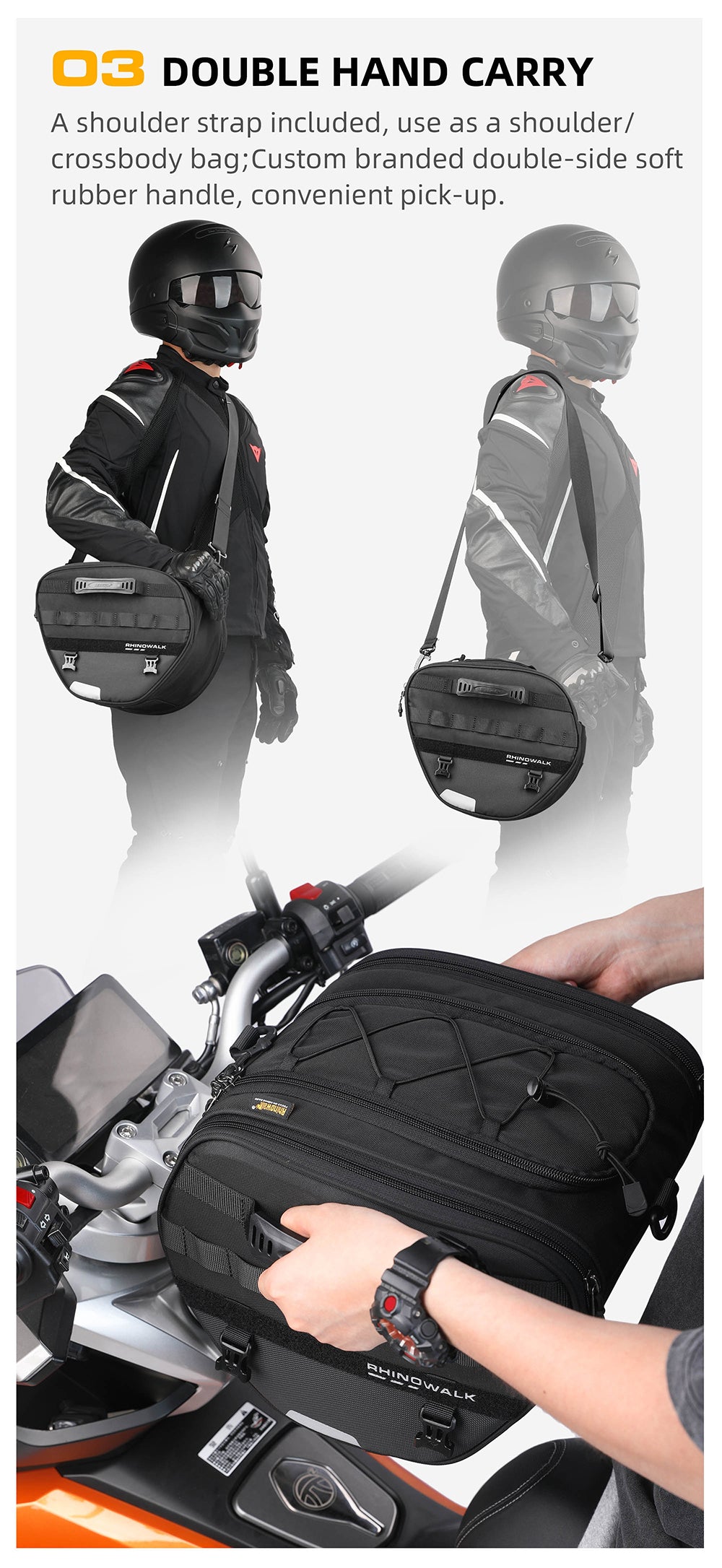 Rhinowalk Scooter Tunnel Tank Bag 15L Multifunction Motorcycle Scooter
