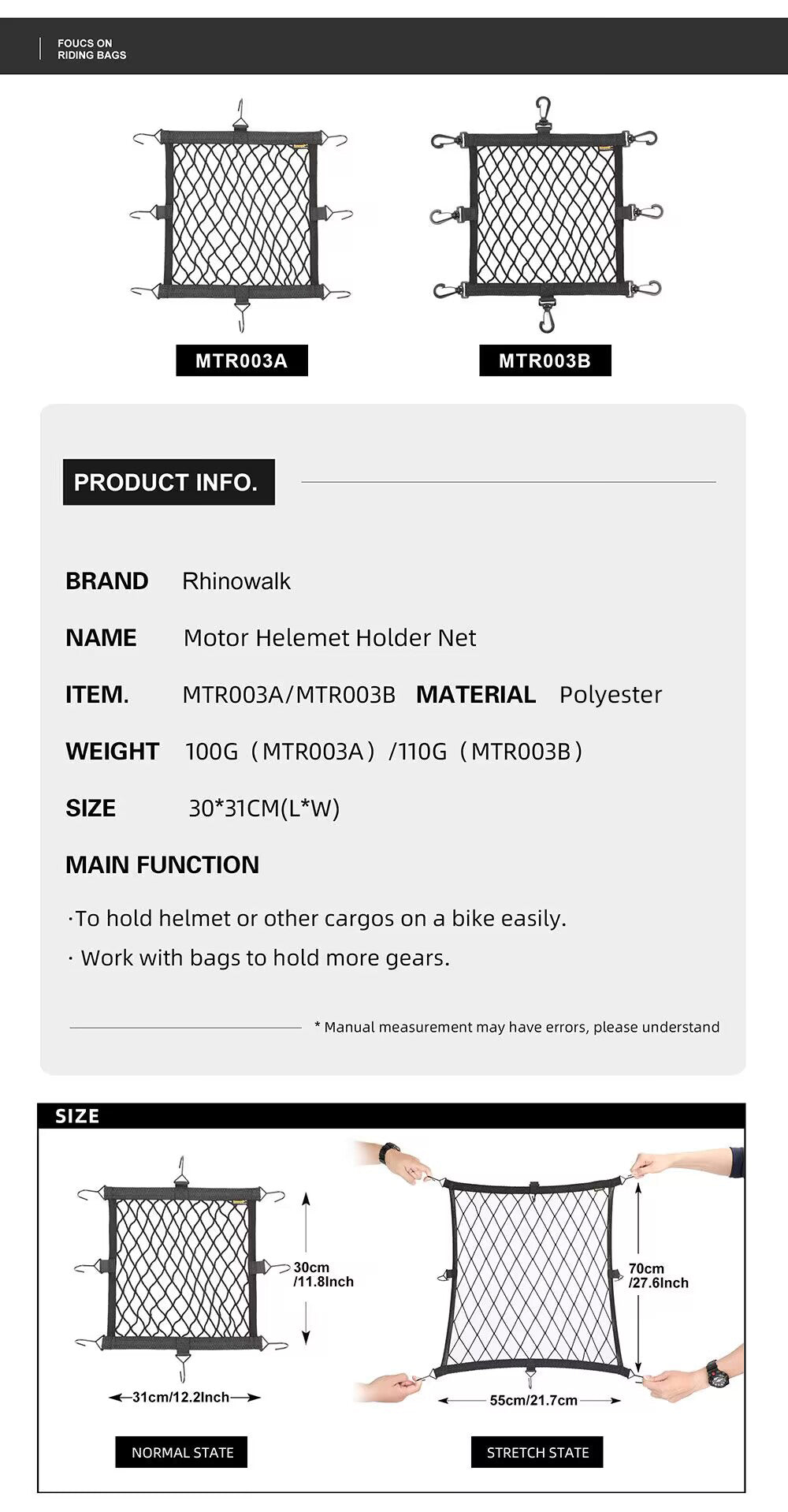 Motorcycle Helmet Net