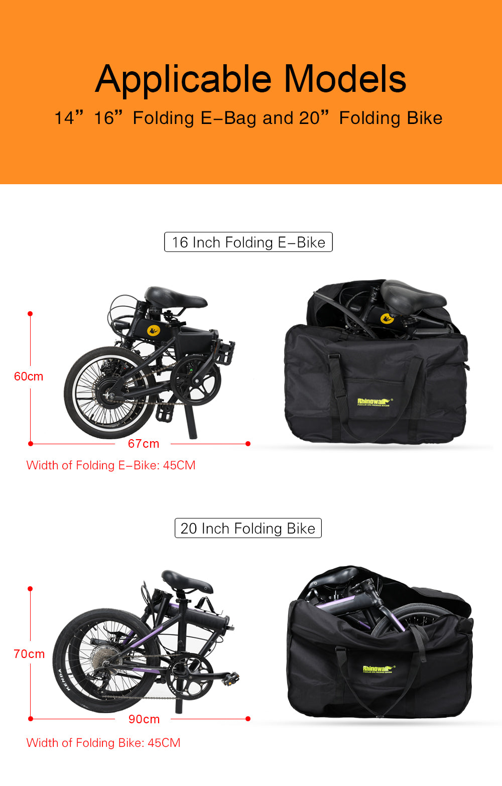 Portable 14-20 inch Folding Bicycle Carry Bag