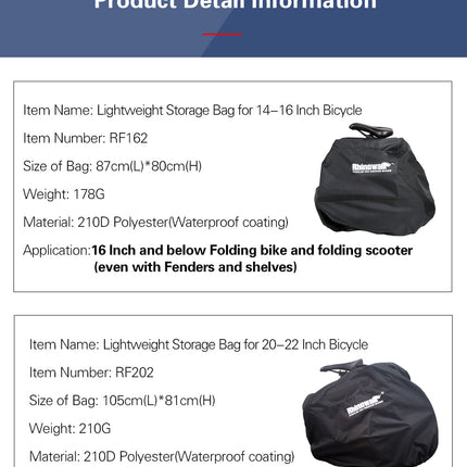 14-20 Inch Lightweight Folding Bike Cover