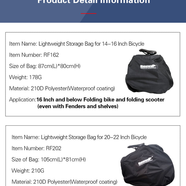 14-20 Inch Lightweight Folding Bike Cover