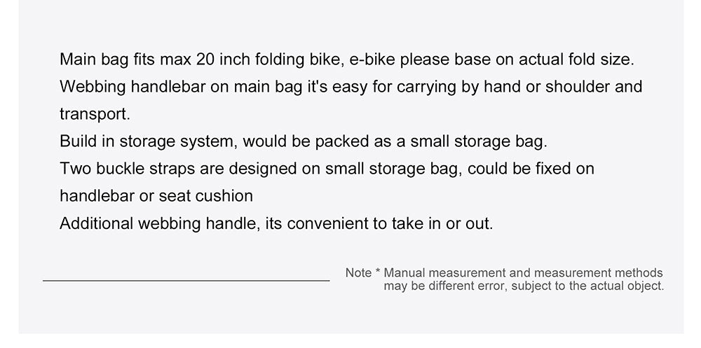 14 - 20 inch Folding Bike Carrying Bag