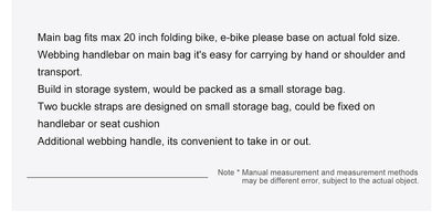 14 - 20 inch Folding Bike Carrying Bag