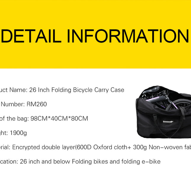 26-27 Inch Folding Bicycle Transport Bag
