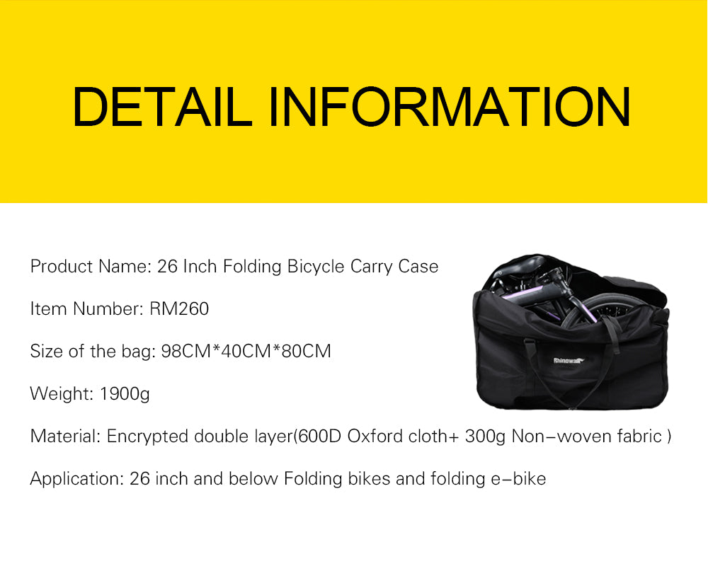 26-27 Inch Folding Bicycle Transport Bag