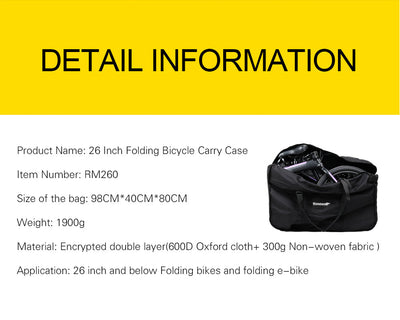 26-27 Inch Folding Bicycle Transport Bag