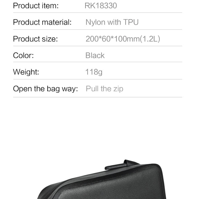 1.2 Liter Waterproof Bike Top Tube Bag - RK18330