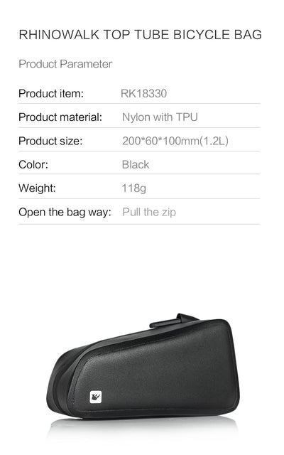 1.2 Liter Waterproof Bike Top Tube Bag - RK18330