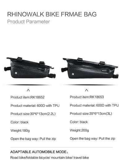 2.2L/2.8L Bike TPU Frame Bag