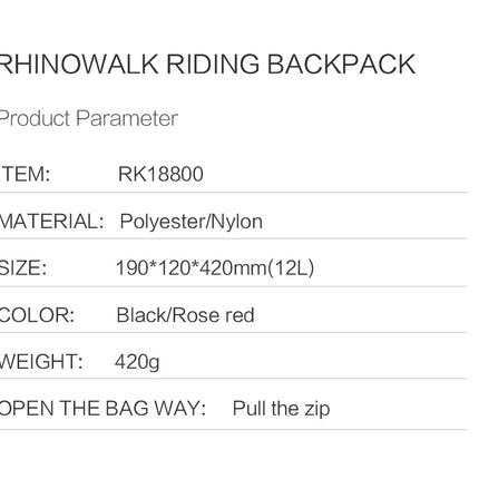 12L, 20L Cycling Backpack