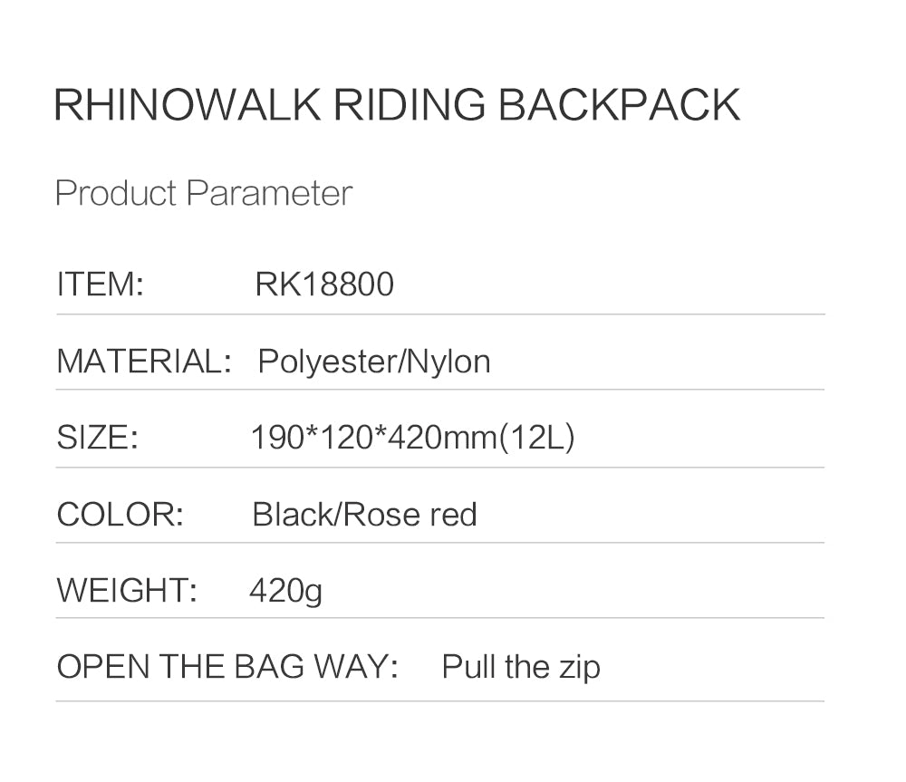 12L, 20L Cycling Backpack