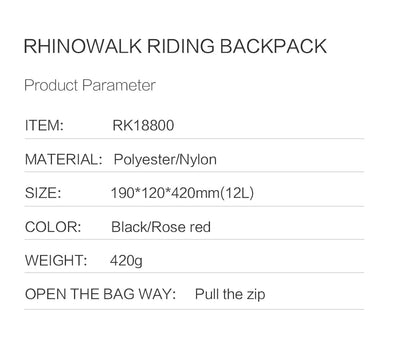 12L, 20L Cycling Backpack