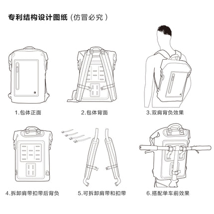 20L Waterproof Backpack Handlebar Bag image 06