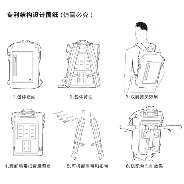 20L Waterproof Backpack Handlebar Bag image 06