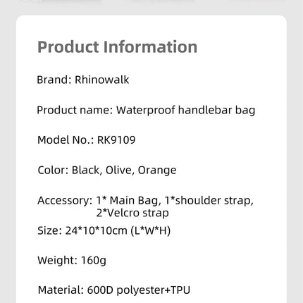 2.4 Liter Waterproof Handlebar Roll Bag