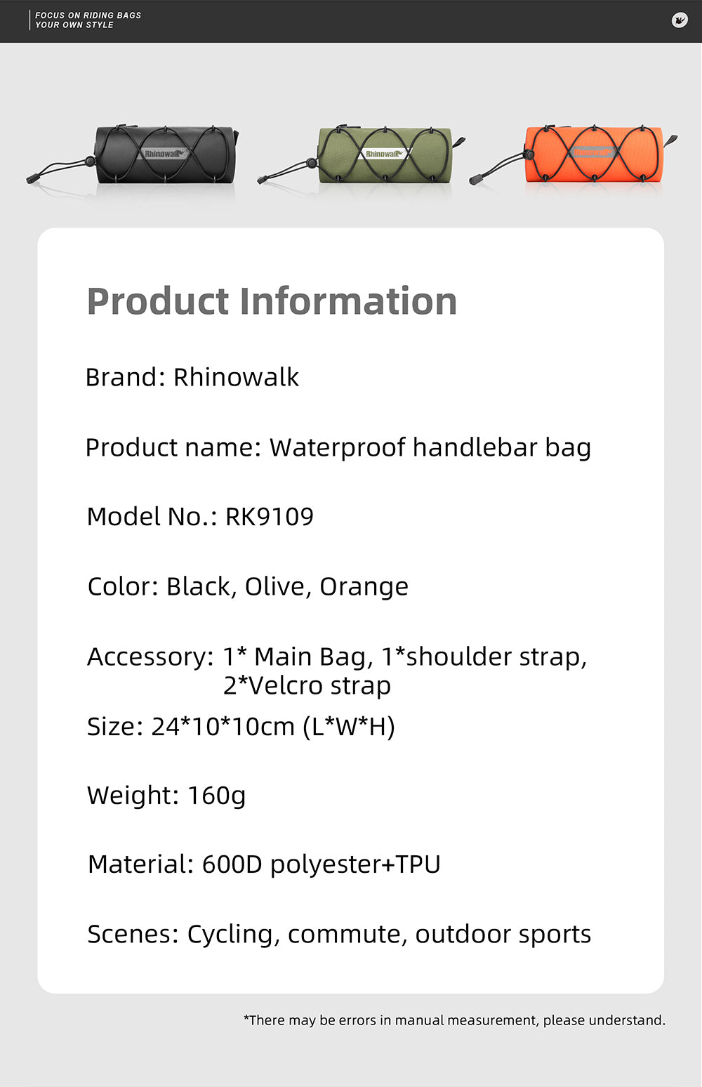 2.4 Liter Waterproof Handlebar Roll Bag