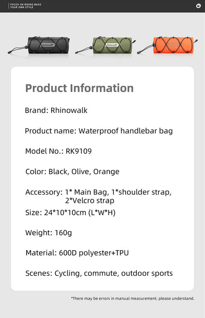 2.4 Liter Waterproof Handlebar Roll Bag
