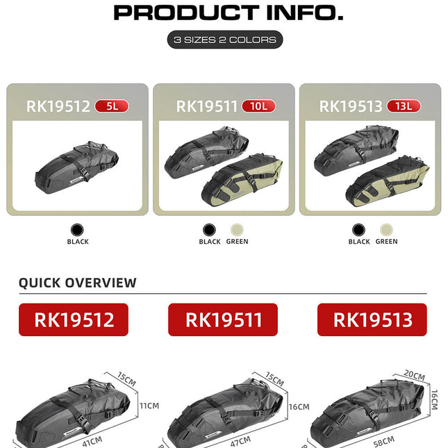 5/10/13L Waterproof Bicycle Bikepacking