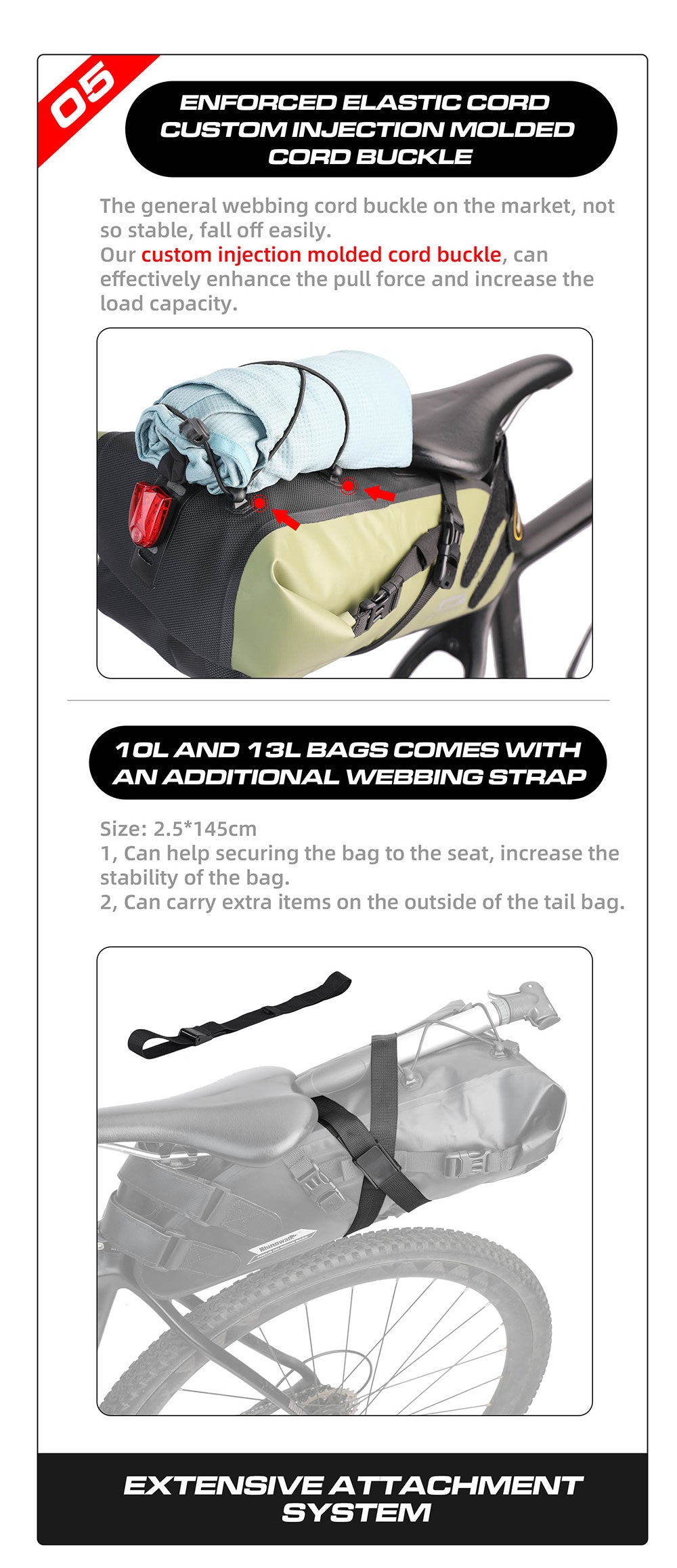 5/10/13L Waterproof Bicycle Bikepacking