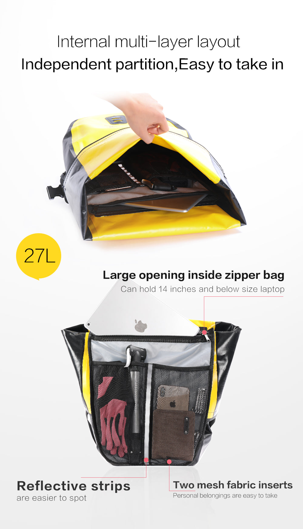 27 Liter Waterproof Pannier Bike Bag