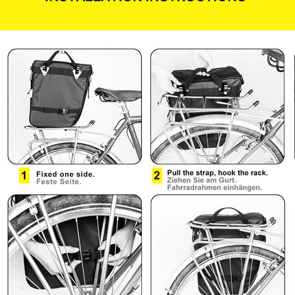 3 in 1 Bike Triple Pannier Bag