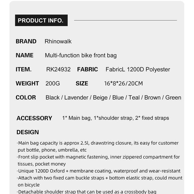 Bikepacking Stem Handlebar Bags-L