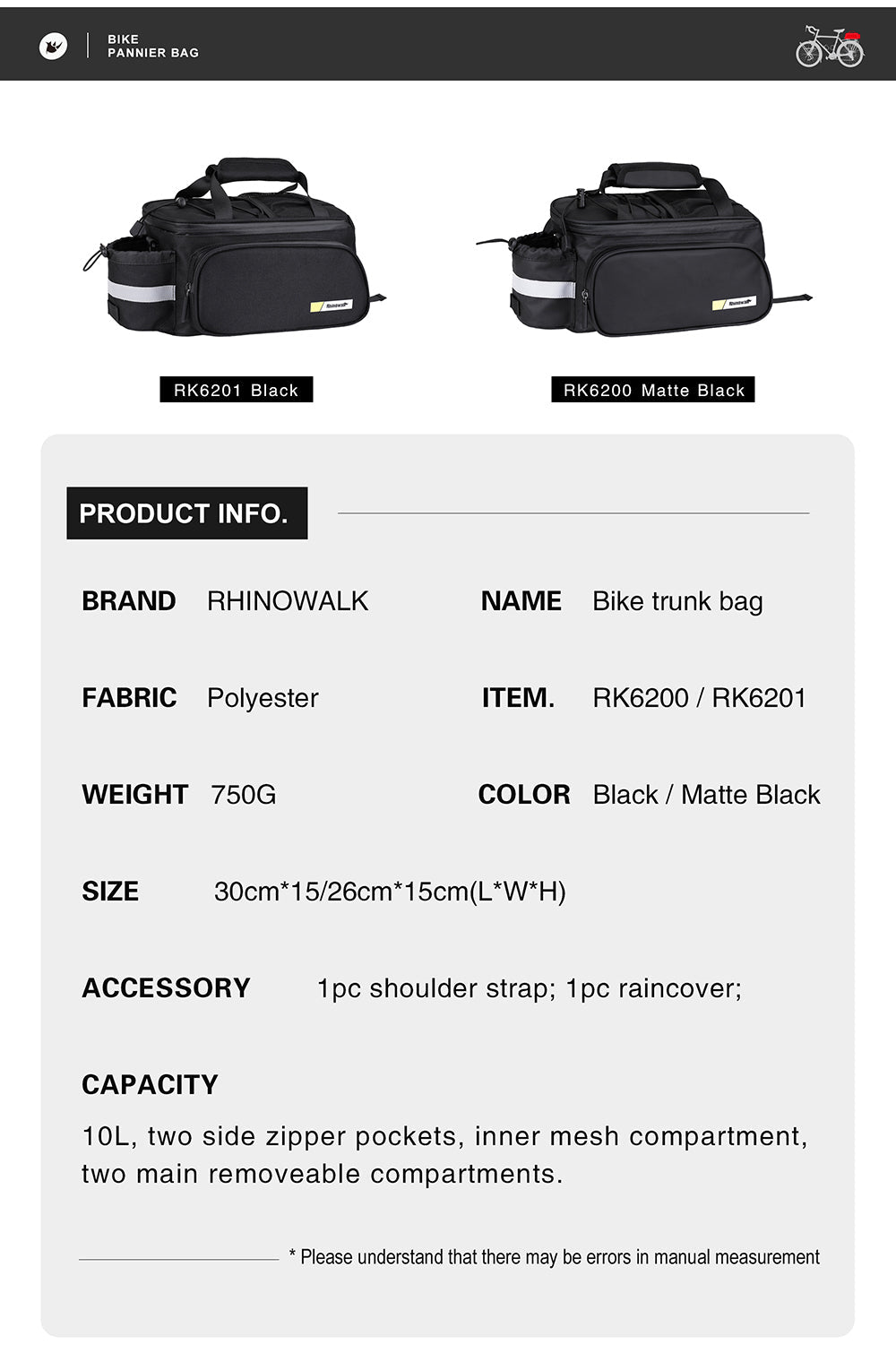 10 Liter Trunk Cargo Bag -RK6200/RK6201
