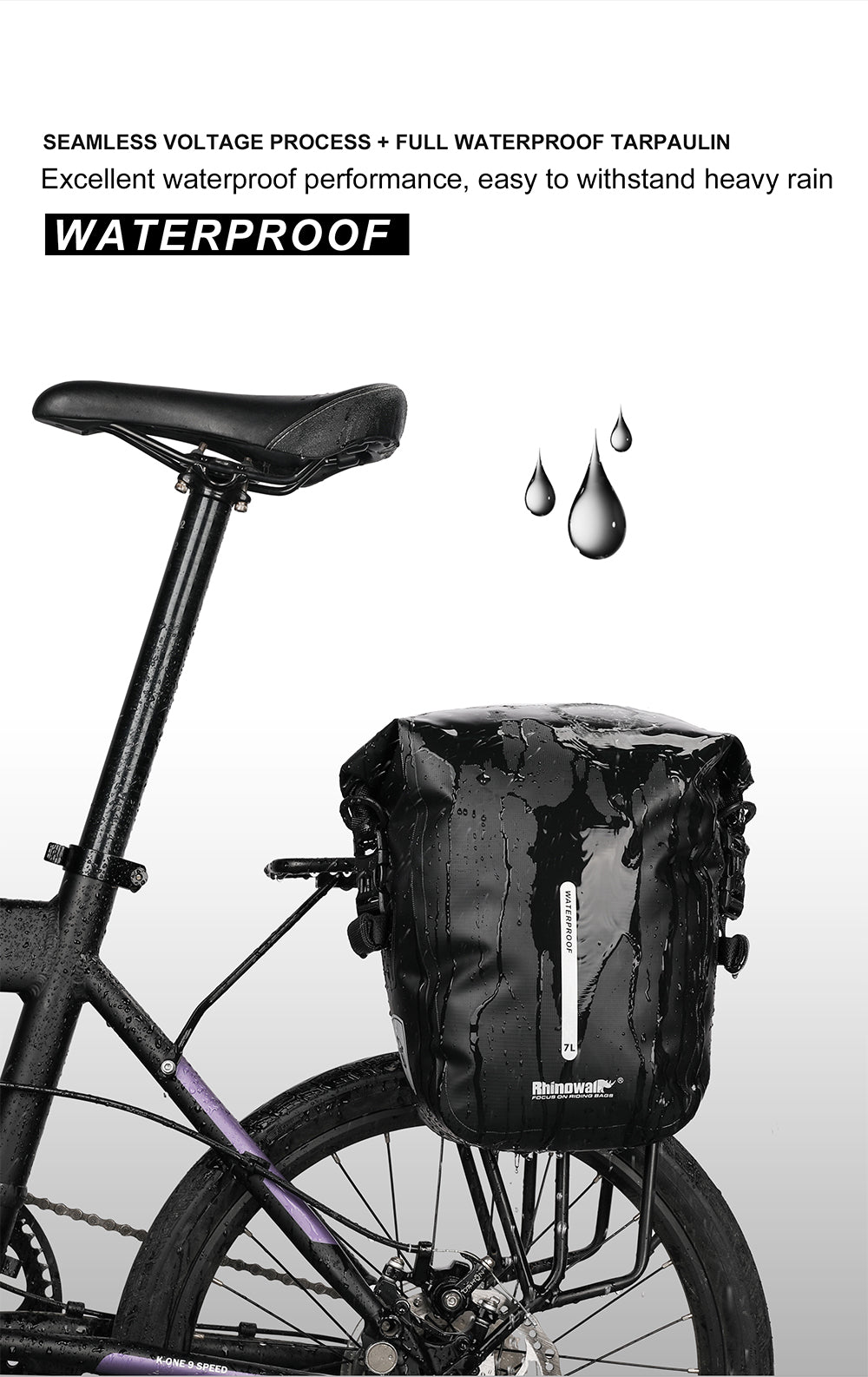 7 Liter Waterproof Pannier Rear Rack Bag