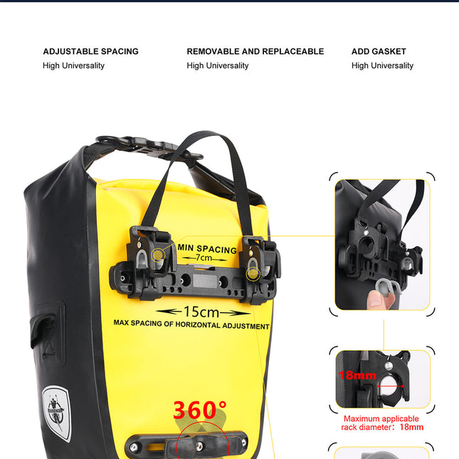 7 Liter Waterproof Pannier Rear Rack Bag