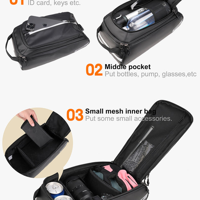 12 Liter Bike Rear Rack Pannier Bag