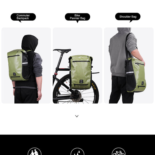 22L Waterproof Bike Pannier Bag Backpack
