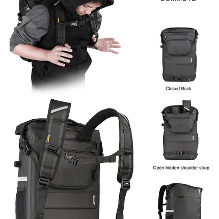 22L Waterproof Bike Pannier Bag Backpack