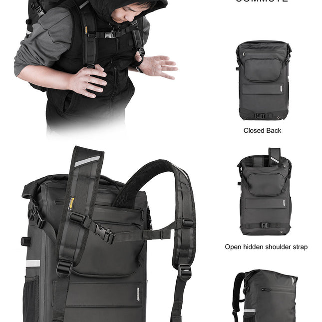 22L Waterproof Bike Pannier Bag Backpack