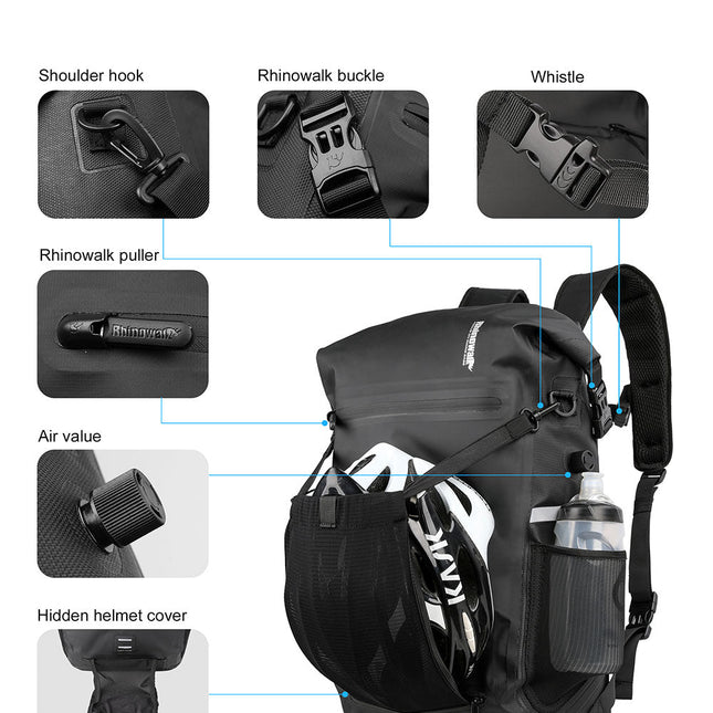 22L Waterproof Bike Pannier Bag Backpack