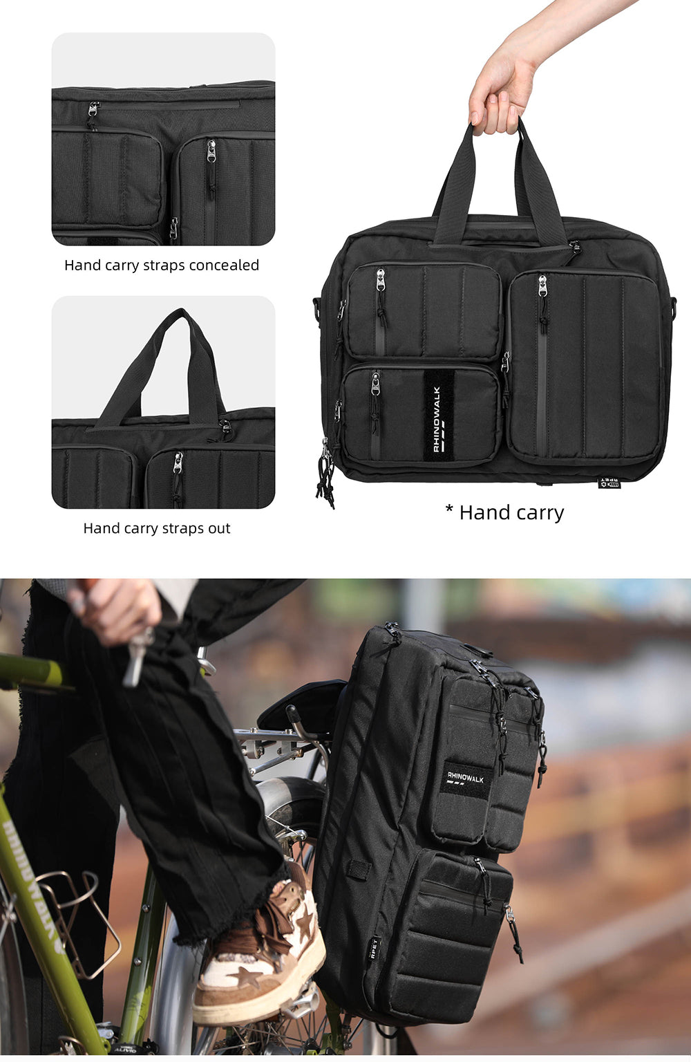 ■Rest & Recreation■ RS LOGO COTTON ECO BAG BLACK RR252AC0 RS LOGO COTTON ECO BAG - BLACK - rest and recreation