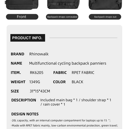 Eco 25l Commuting Pannier Bag