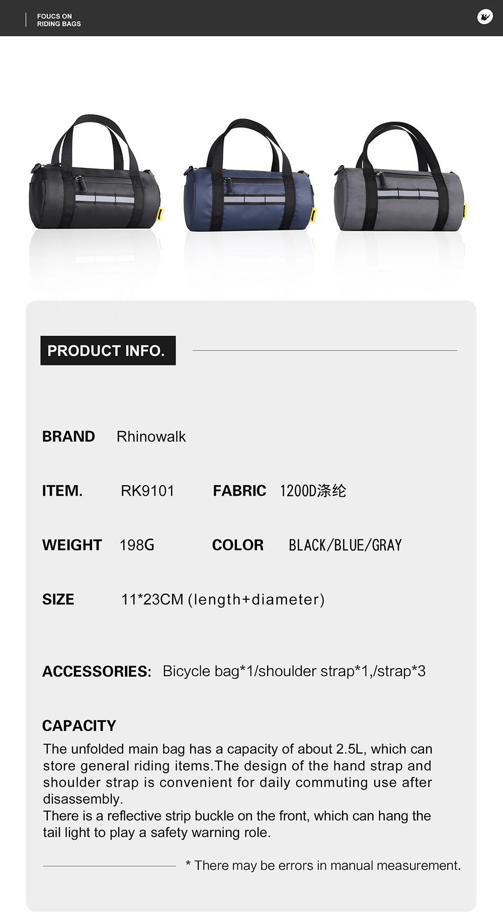 Bicycle Circular Handlebar Bag