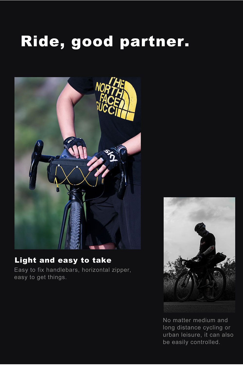 2.4 Liter Bicycle Handlebar Roll Bag