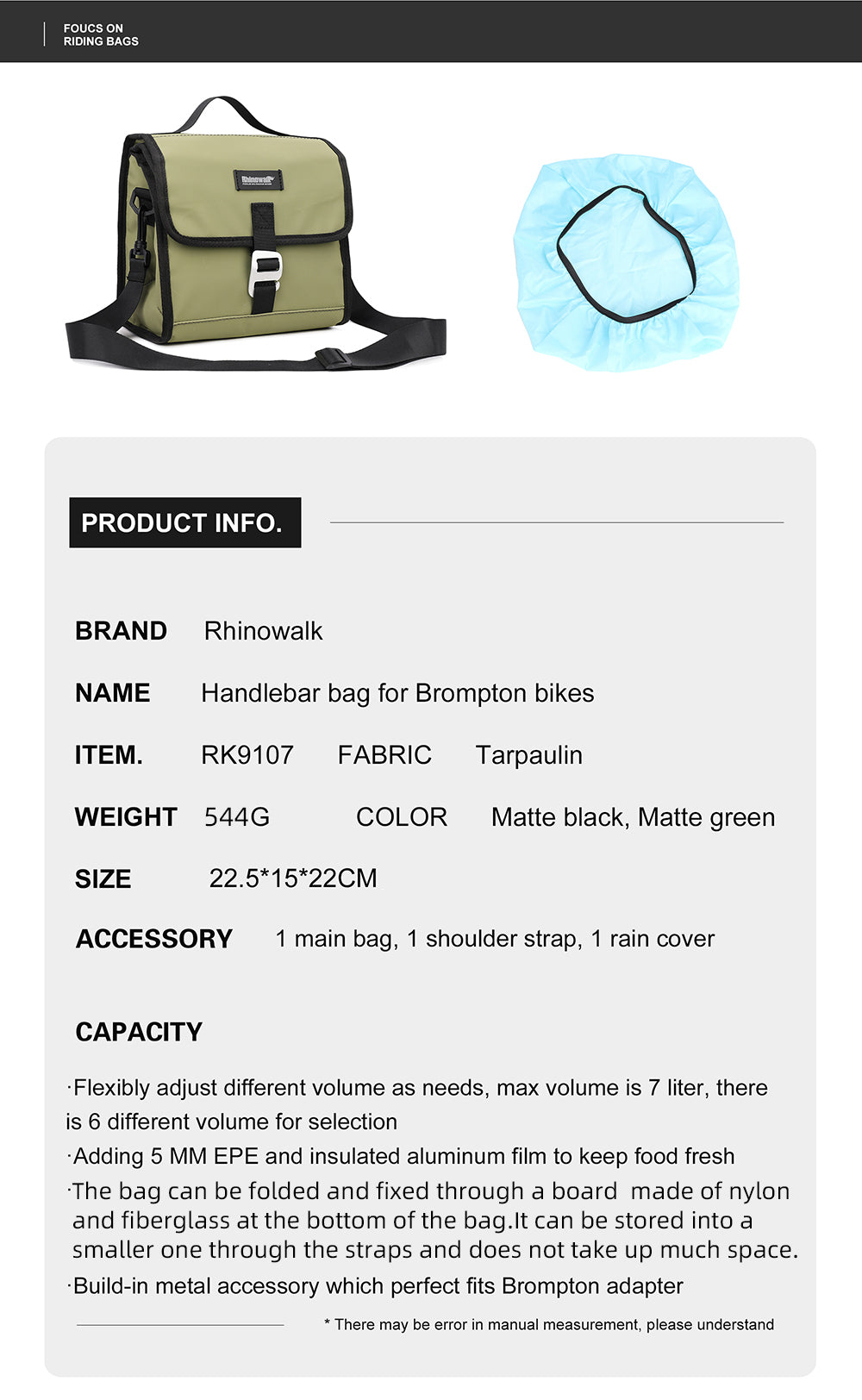 Brompton Thermal Handlebar bag with Adapter