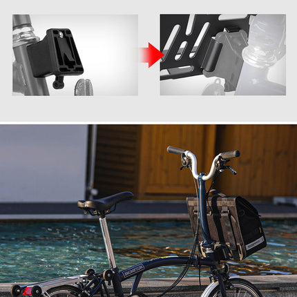 Quick release handlebar bag+mounting plate for Brompton Bikes