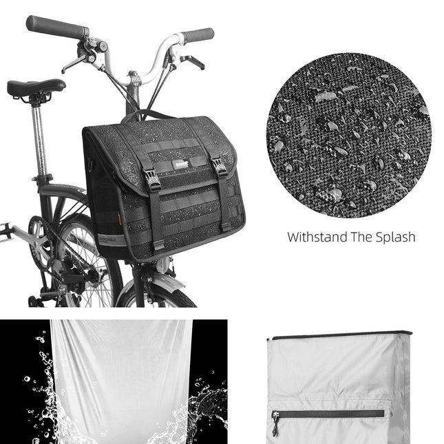 Quick release handlebar bag+mounting plate for Brompton Bikes