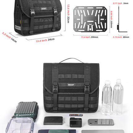 Quick release handlebar bag+mounting plate for Brompton Bikes
