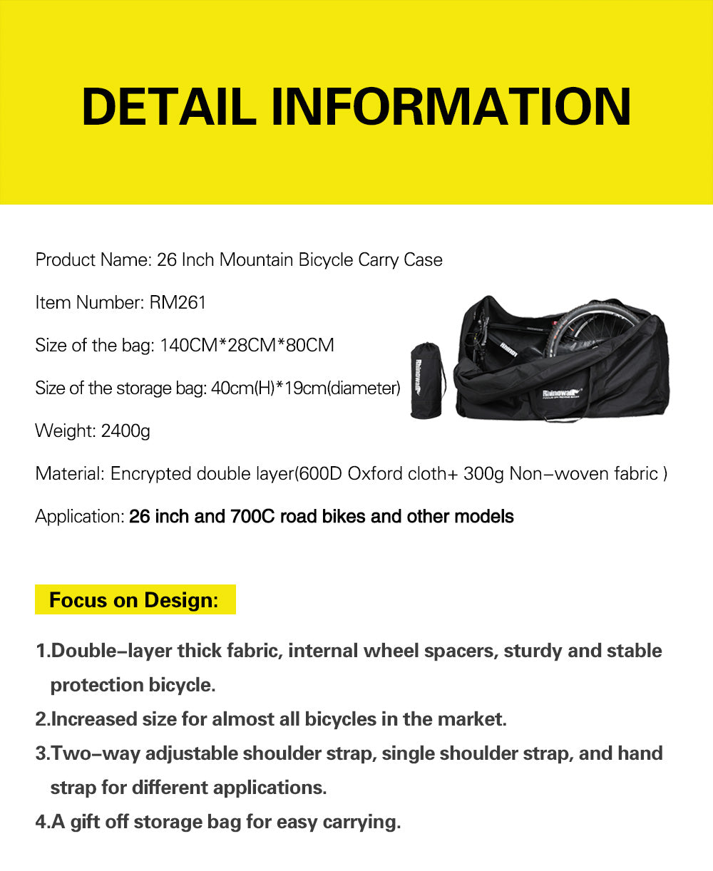 26 inch MTB 700C Folding Bike Carry Bag