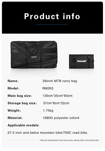 27.5 inch/700C Portable MTB Storage Bag