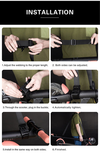 Portable E-Scooter Skatboard Shoulder Strap