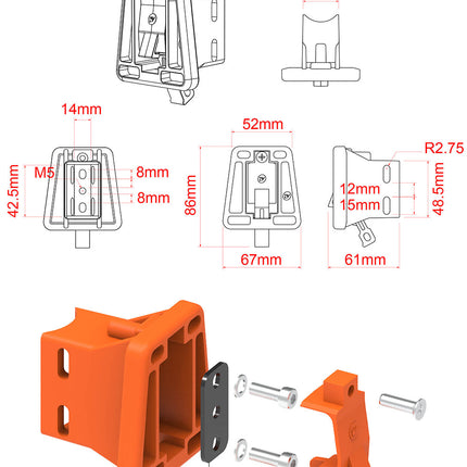 Bicycle Front Carrier Block & Mounting Plates
